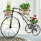 Iron Plant Stand Tall Flower Holder Terrace Nostalgic Bicycle Home Garden Decor